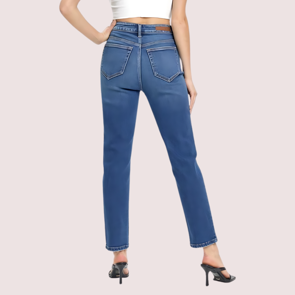 Women&#39;s High Rise Classic Slim Straight Denim Jeans