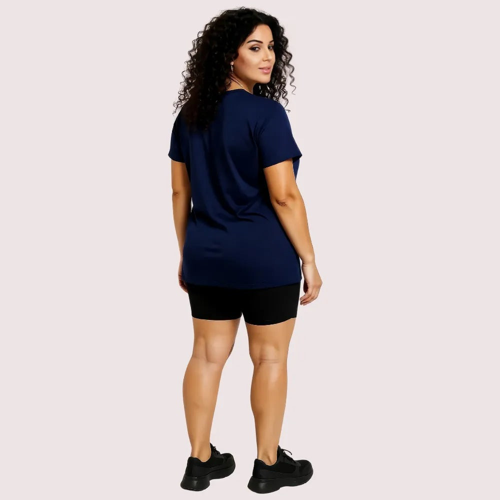 Navy Blue &quot;LOVE&quot; Graphic Casual Tee