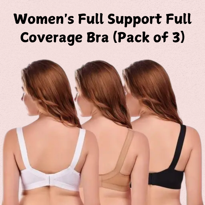 Women’s Full Support Full Coverage Bra (Pack of 3)