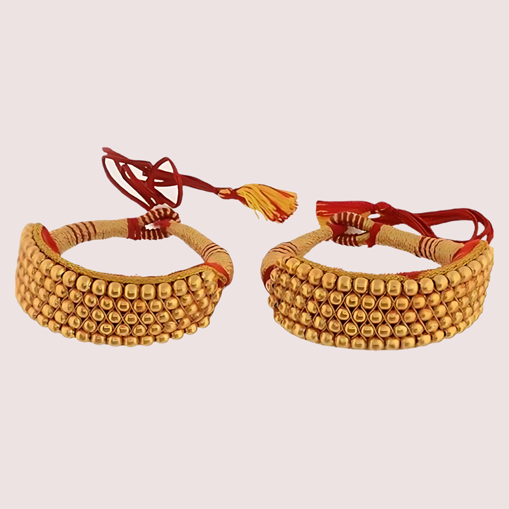 Gold Plated Kumauni Necklace with Pochi Set