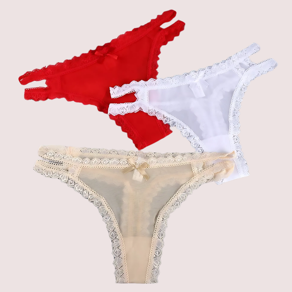 Women&#39;s Hollow Lace Thongs Brief Underwear