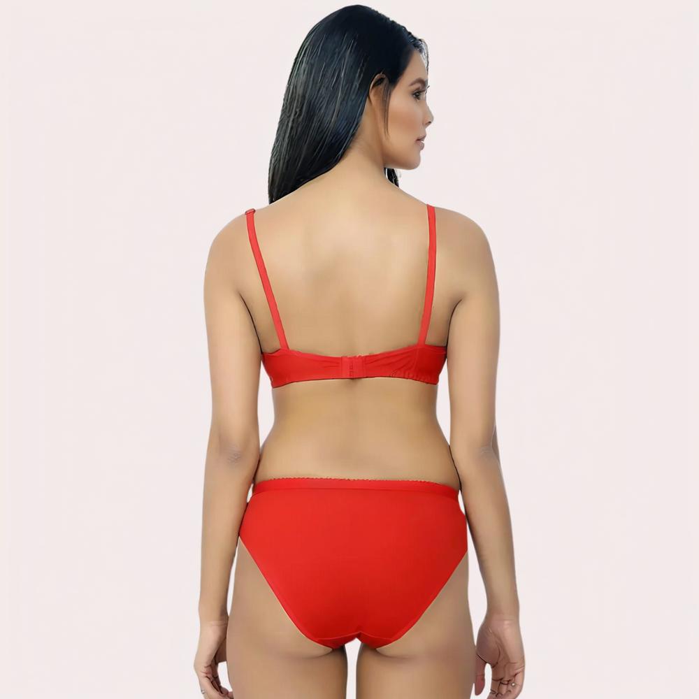 FD Organic Cotton Bra Set – Red | Soft, Skin-Friendly &amp; All-Day Comfort