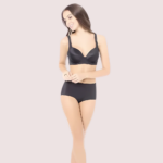 Dashing Black Plunge T-shirt Bra Boyshort Set
