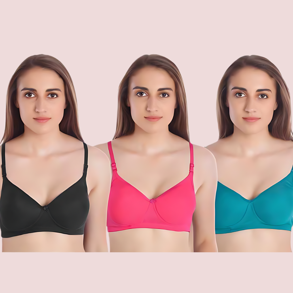 Women Full Coverage Lightly Padded Multicolor Bra - Image 4