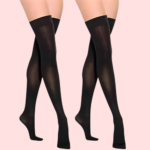 UltraSoft Sheer Black Thigh-High Stockings – Pack of 2