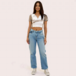 Women's "Campus" Polo Crop Top – Casual Varsity Style Tee