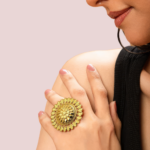 Golden Floral Statement Ring