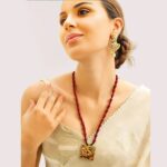 Royal Red Beaded Temple Pendant Necklace