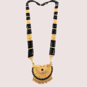 Uttarakhandi Black Beaded Mangalsutra with Stones