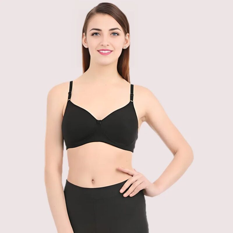 Black Non Wired Padded Bra
