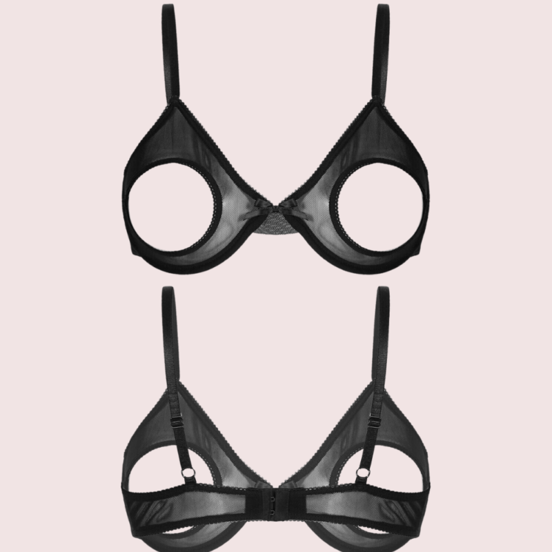 Daring & Sexy Sheer Open Cup Bralette