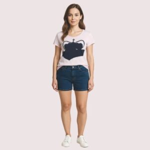 Pink Crown Graphic Casual Tee